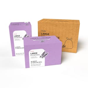 21 Gal./80L Lavender Scented Drawstring Closure Trash Bags Liners (90-Count)