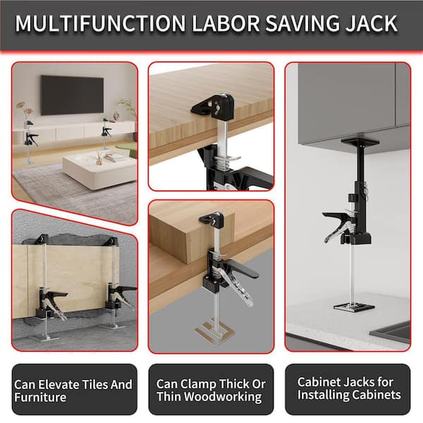 Laybus 23.6 in. Black Stainless Steels Jack Post, Cabinet Jacks (2