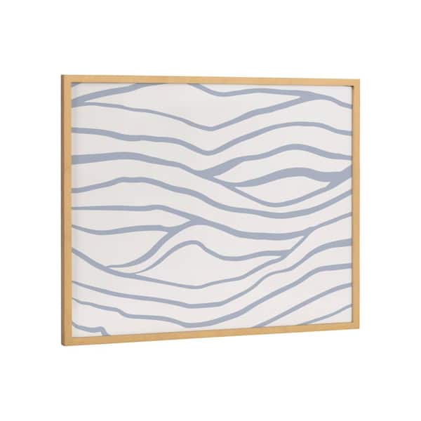 Kate and Laurel Gallery Simple Elegant Coastal Waves by The Creative Bunch Studio Gold Framed Art Print 20 in. x 16 in.
