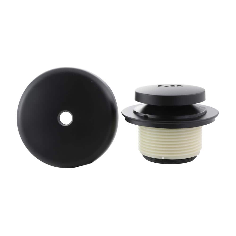 Matte Black Brass Touch-Toe Tub Drain Trim Kit