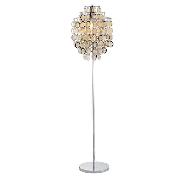 Adesso Shimmy 64 in. Chrome Floor Lamp