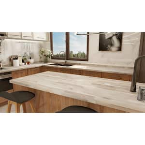 8 ft. L x 40 in. D, Unfinished Acacia Butcher Block Island Countertop, with Square Edge
