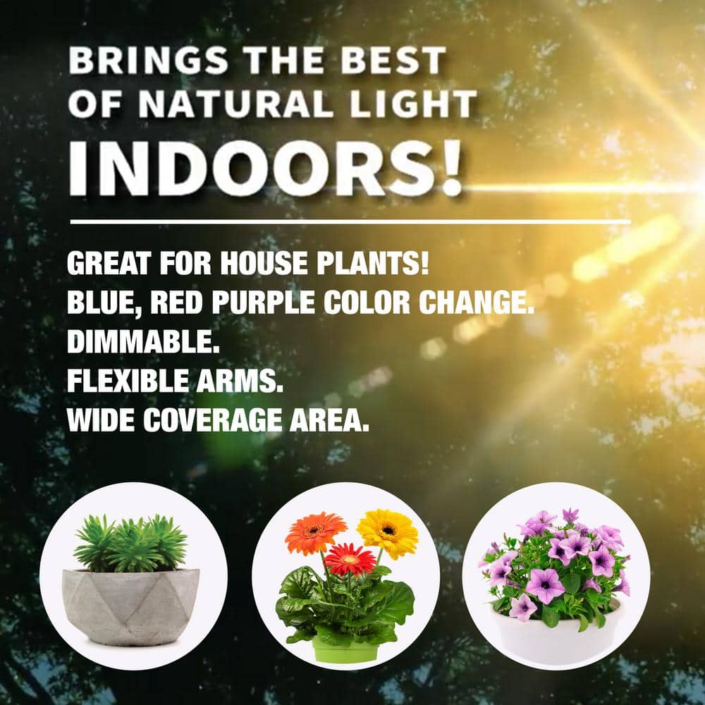 Multicolor 24-LED Adjustable Indoor Grow Lamp with Flexible Arms