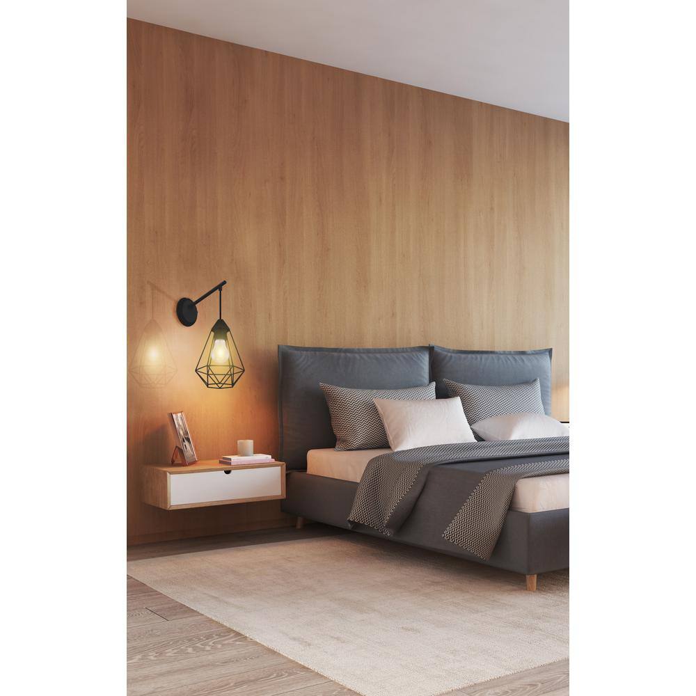 Tarbes 14.75'' Matte Black Geometric Cage Wall Sconce