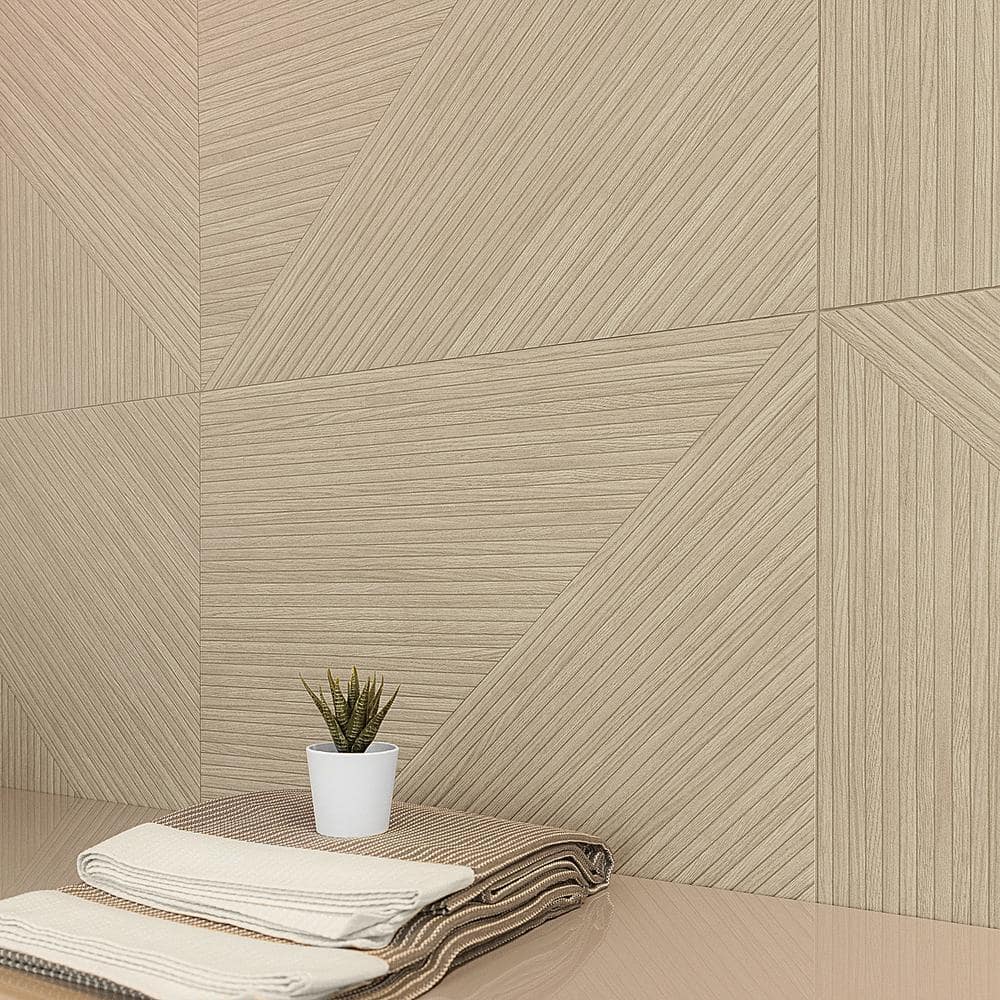 Large Matte Oak Porcelain Wood Look Wall Tile
