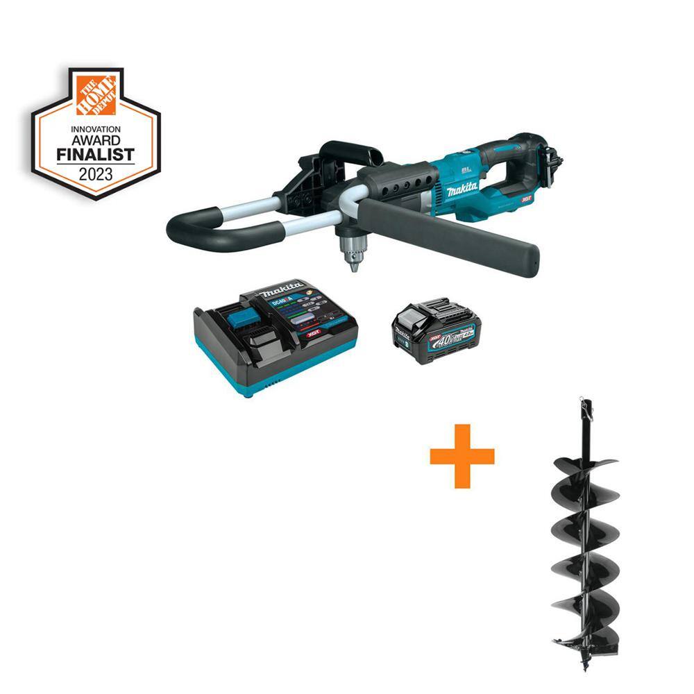 Makita 40V Max XGT Brushless Cordless Earth Auger Kit (4.0Ah) with bonus 8" Earth Auger Drill