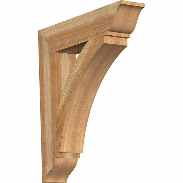 Ekena Millwork 6 in. x 34 in. x 30 in. Western Red Cedar Thorton Traditional Rough Sawn Bracket