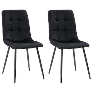 Nash Black Velvet Tufted Side Chair (Set of 2)
