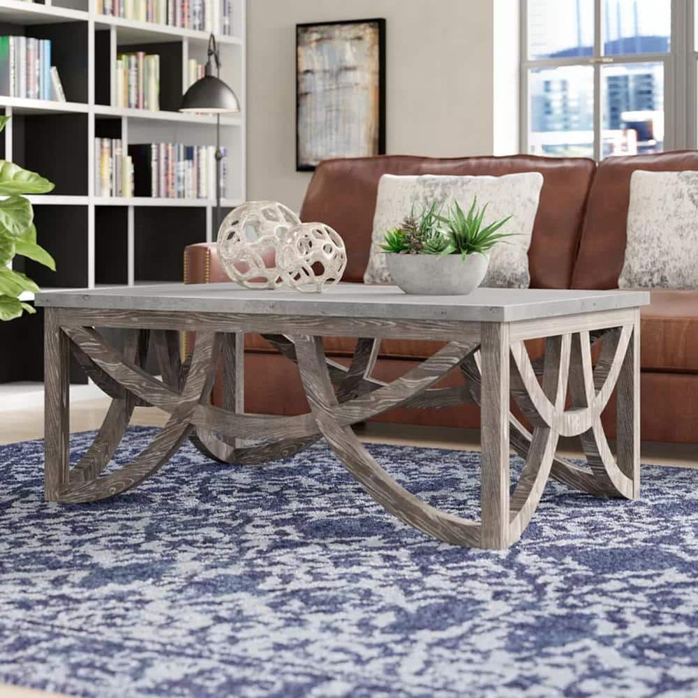 Aimee Rustic Industrial Pine Wood Coffee Table