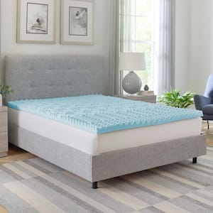 Essentials 2 in. Twin XL Zoned Convoluted Gel-Infused Memory Foam Mattress Topper