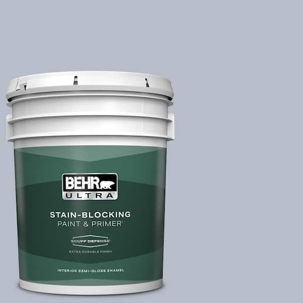 BEHR ULTRA 5 gal. #610F-4 Silver Service Extra Durable Semi-Gloss Enamel Interior Paint & Primer