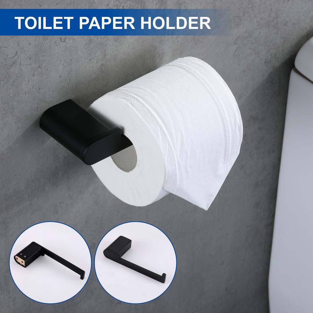 Matte Black 4-Piece Stainless Steel Bathroom Hardware Set