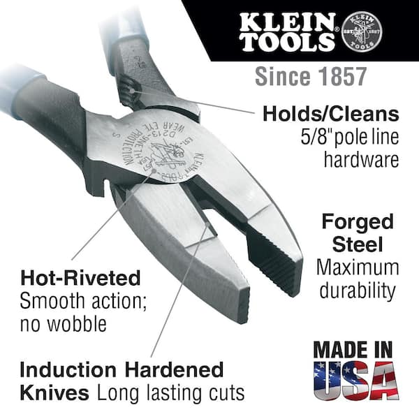9 in. Lineman's Bolt-Thread Holding Heavy Duty High Leverage Side Cutting Pliers