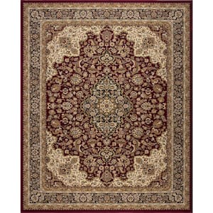 Silk Road Red 4 ft. x 6 ft. Medallion Area Rug