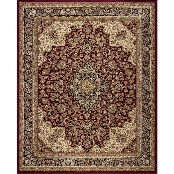 Home Decorators Collection Silk Road Red 8 ft. x 10 ft. Medallion ...