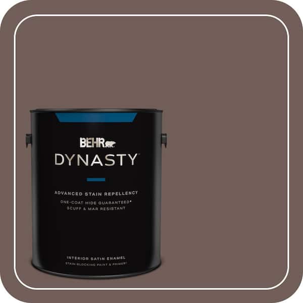 BEHR DYNASTY 1 gal. #750B-6 Tree Bark Satin Enamel Interior Stain-Blocking Paint & Primer