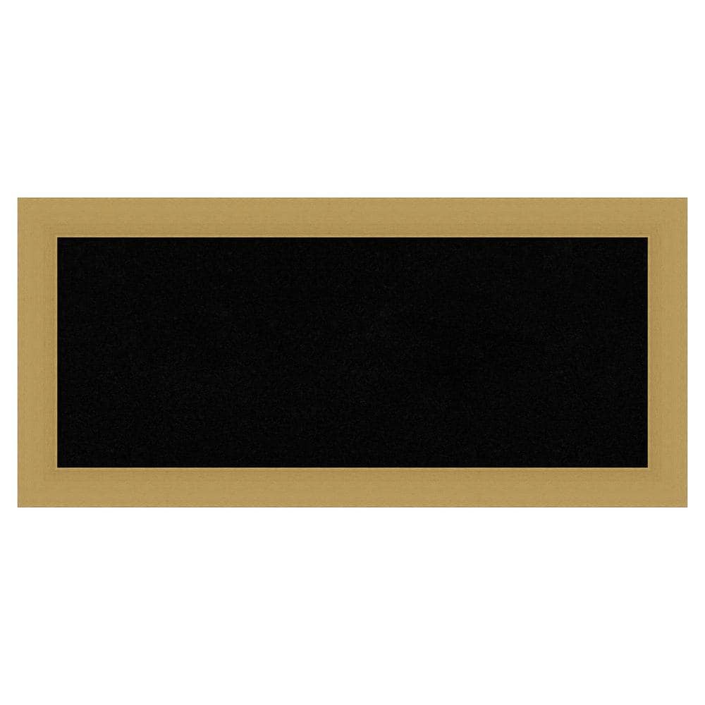Amanti Art Grace Brushed Gold Framed Black Corkboard 34 in. x 16 in. Bulletine Board Memo Board