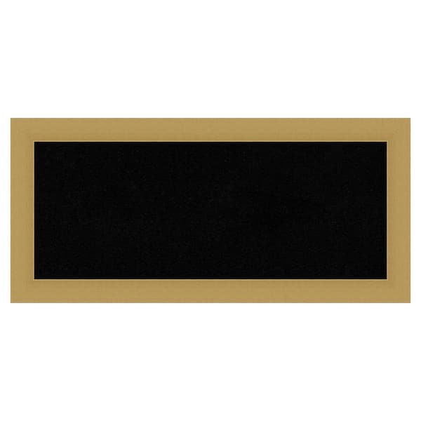 Amanti Art Grace Brushed Gold Framed Black Corkboard 34 in. x 16 in. Bulletine Board Memo Board