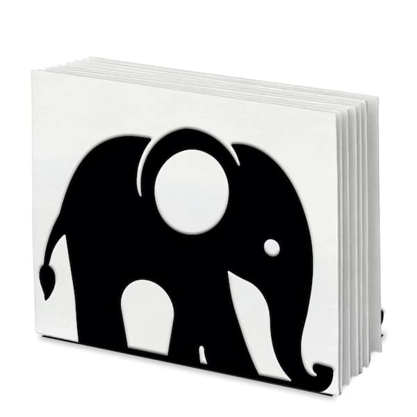 Decorative Elephant-Shaped Metal Napkin Holder with Open Design for Standard 5-Inch Napkins 3.9 x 5.3 x