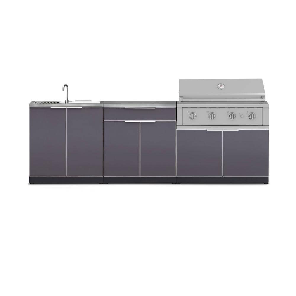 Outdoor Kitchen 104 in. W x 24 in. D x 48.5 in. H Aluminum 5-Piece Cabinet Set with 40 in. Performance Natural Gas Grill price history on PriceWatchPro