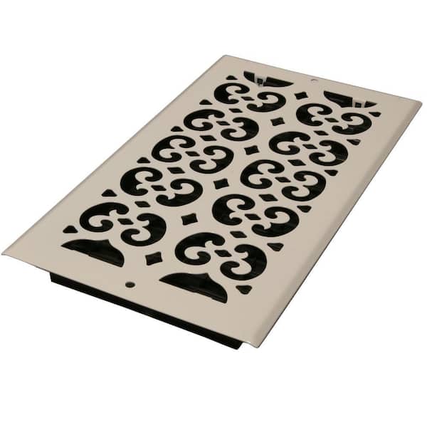 Decor Grates 14 in. x 6 in. Scroll White Painted Wall and Ceiling Register