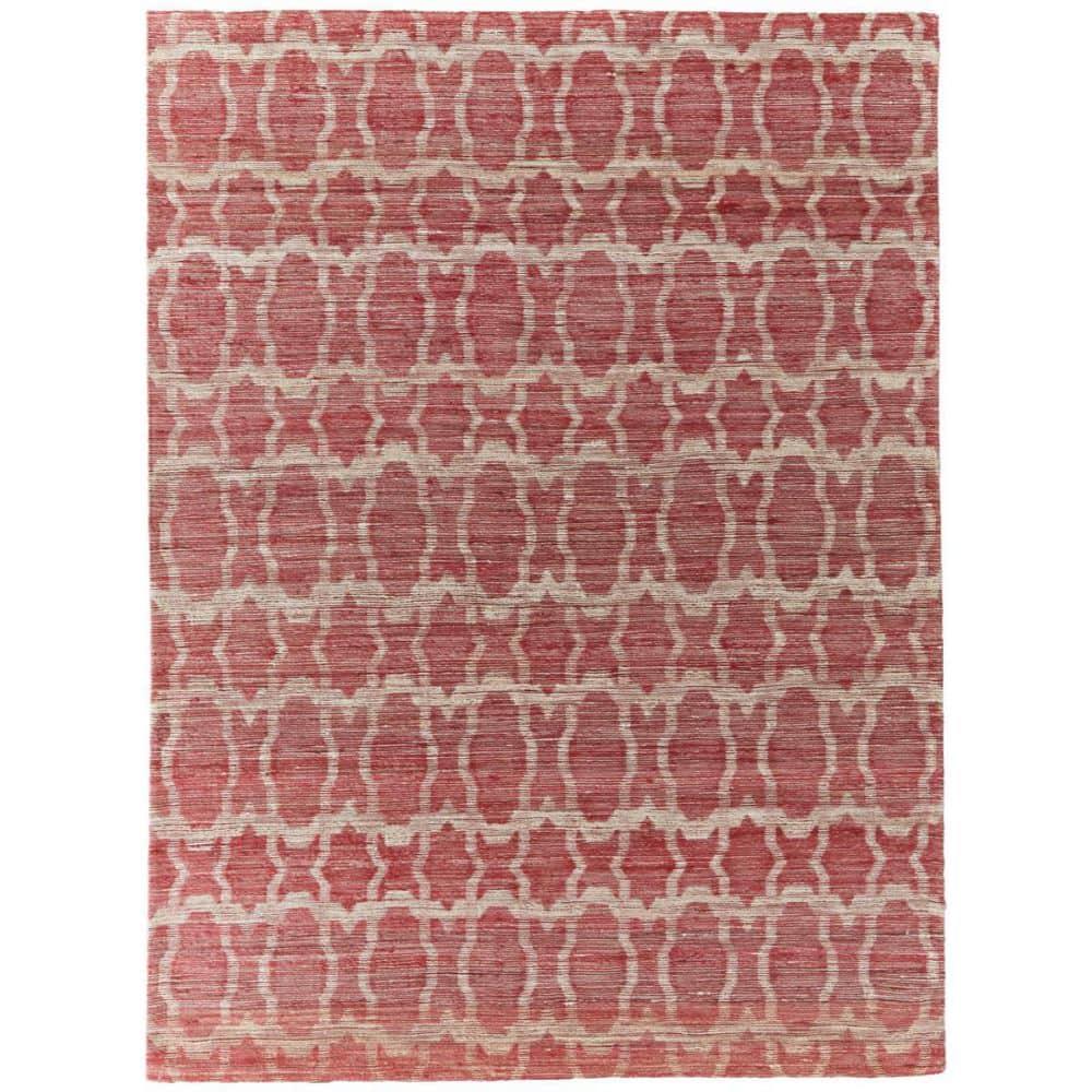 Tan Red Rugs HomeRoots 8 X 11 Red, Tan Geometric Area Rug 2000565897 - The Home Depot