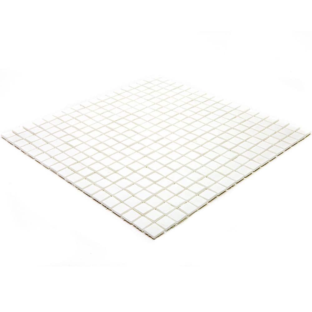 Baby Powder White Iridescent Glass Mosaic Wall and Floor Tile