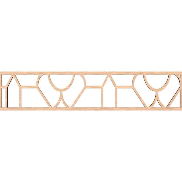 Ekena Millwork Whitechapel Fretwork 0.375 in. D x 46.75 in. W x 10 in. L Red Oak Wood Panel Moulding
