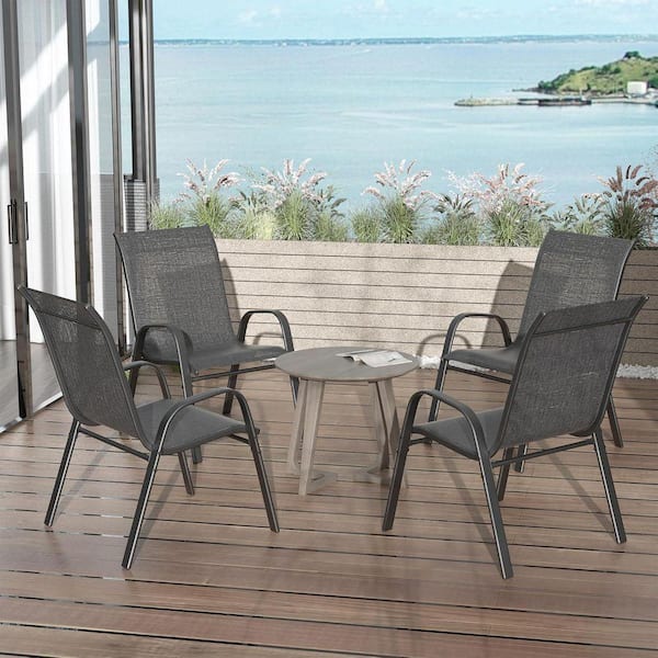 DIGITIME Outdoor Patio Chairs (Set of 2) Grey