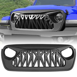 Front Shark Grille for 2018 to 2022 Jeep Models, Matte Black