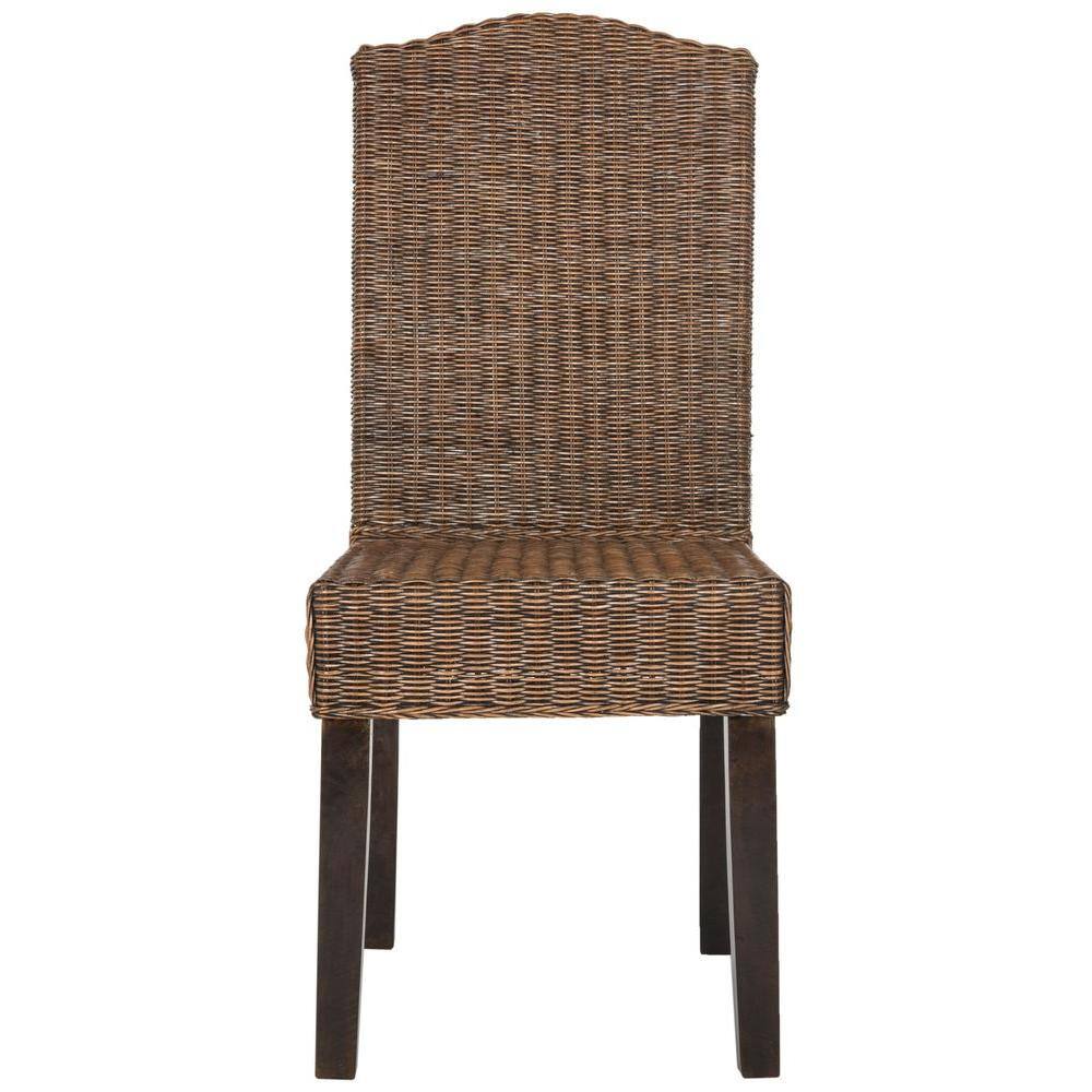 Odette High Back Brown Rattan Dining Chair Set