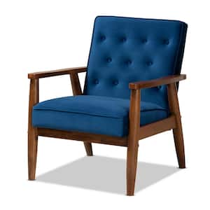 Sorrento Navy Blue Velvet Lounge Chair