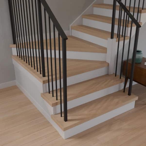 Retread 0.75 in. x 5.25 in. x 96 in. Unfinished White Oak Square Edge Wood Stair Landing Tread
