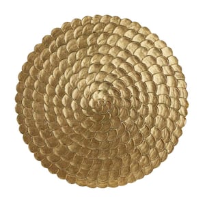 Wood Gold Carved Radial Plate Wall Decor