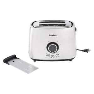 800 W 2-Slice Silver Wide Slot Toaster