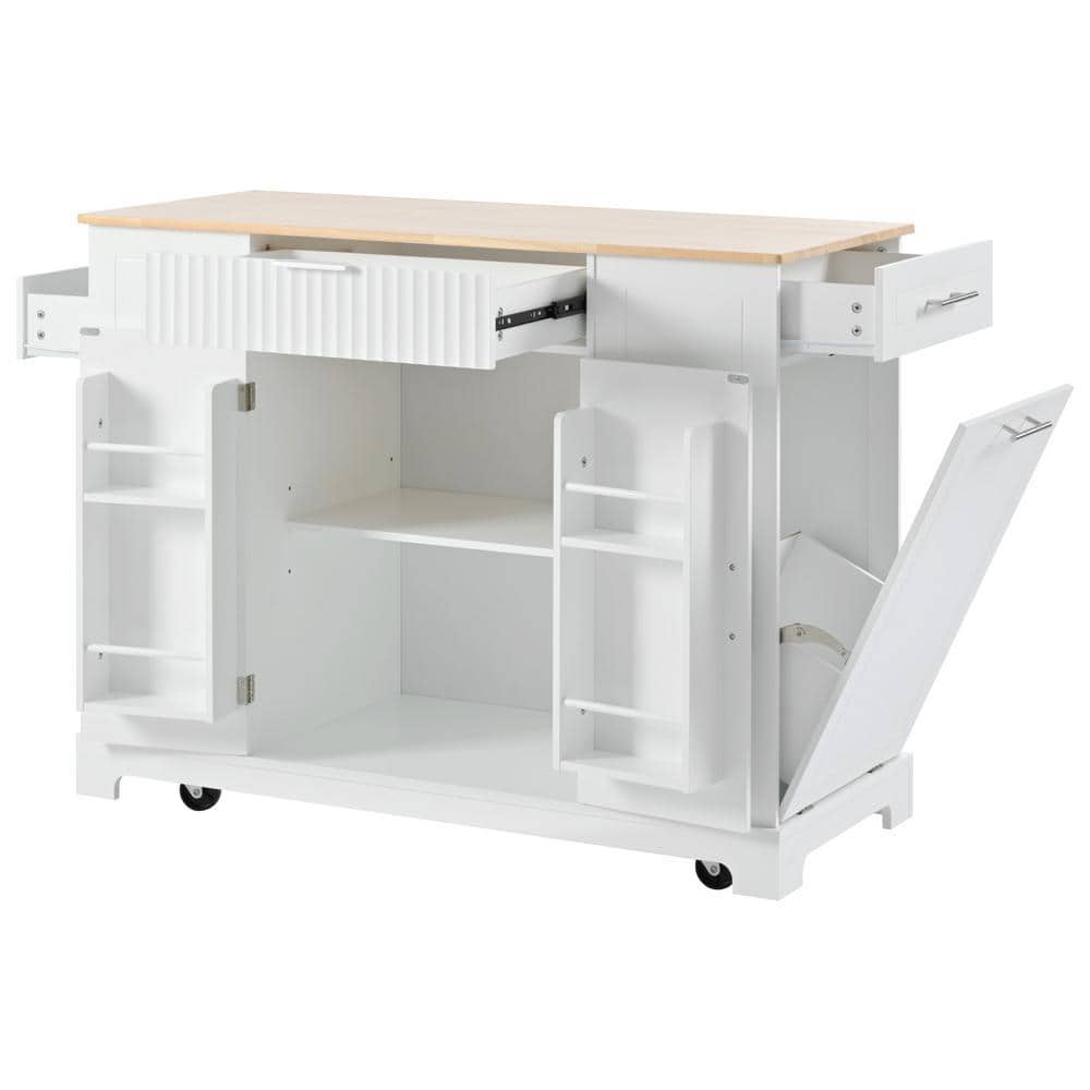 48.5 in. W x 20.5 in. D x 36.35 in. H Bathroom White Linen Cabinet