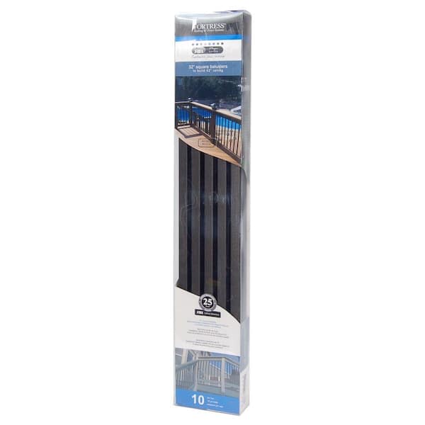 32 in. x 3/4 in. Black Sand Square Deck Railing Baluster (10-Pack) 32 in. x 3/4 in. Black Sand Square Deck Railing Baluster (10-Pack)