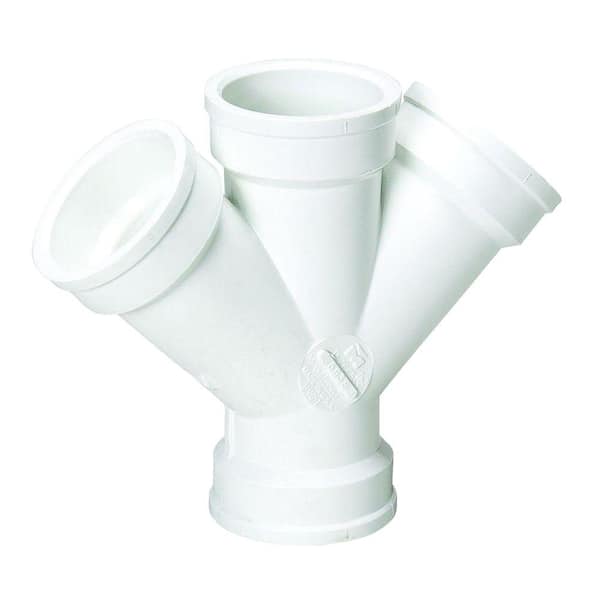 Mueller Streamline 2 in. PVC DWV 45-Degree All-Hub Double Wye