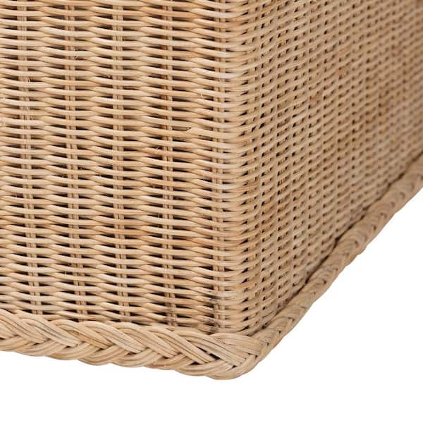 bali & pari Caden Natural Rattan Ottoman 259-14271-HD - The Home Depot