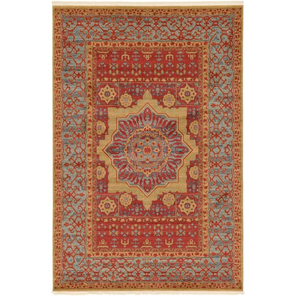 Unique Loom Palace Quincy Red 6' 0 x 9' 0 Area Rug