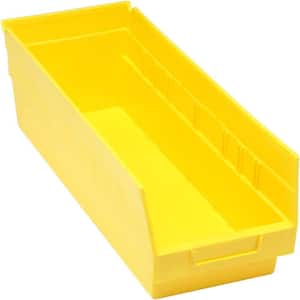 Store-More 6 in. Shelf 12.3 Qt. Storage Tote in Yellow (20-Pack)