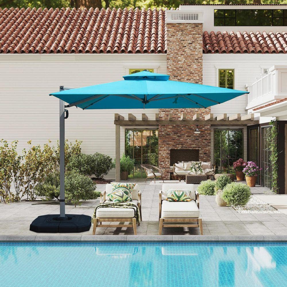 cantilever patio market umbrella PURPLE LEAF 10ft Durable Outdoor Umbrella, UV Umbrella, Grey, Garden Sun 100% solution 11x11ft Backyard Telescopic Umbrella, Extra