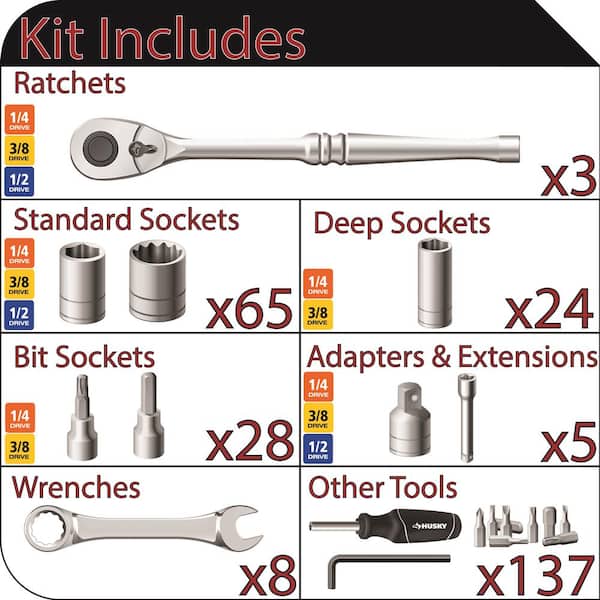 Mechanics Tool Set with Build-Out Storage Trays (270-Piece)
