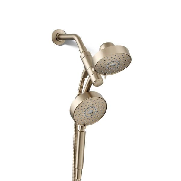 Purist 3-Spray Patterns 6 in. Dual Wall Mount Shower Heads with 2.5 GPM in Vibrant Brushed Bronze