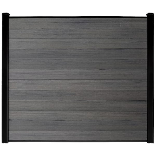 CREATIVE SURFACES Composite Fence Series 6 ft. x 6 ft. Manhattan Gray WPC Brushed Fence Panel