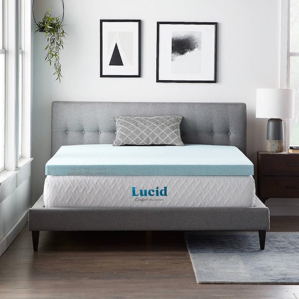 3″ Lucid Gel Mattress Topper + 2 Memory Foam Pillows $69.99
