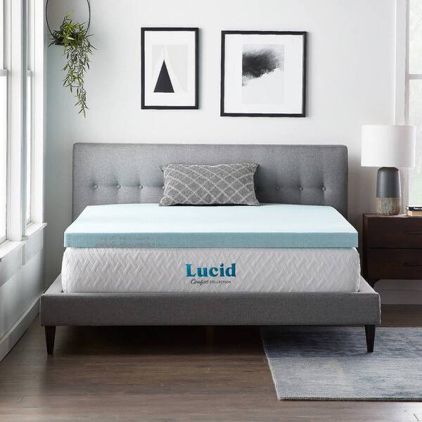 Lucid Comfort Collection 3 Inch Gel And, King Bed Foam Topper
