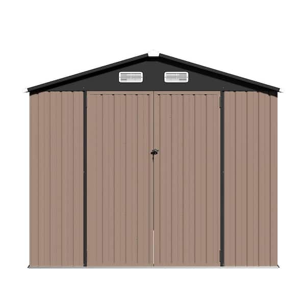 Sizzim 8 ft. W x 6 ft. D Metal Storage Shed with Vents and