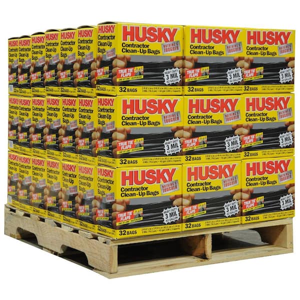 Husky 42 Gal. Heavy-Duty Contractor Clean-Up Bags with 10% PCR (32-Count)  HKR42WC032B - The Home Depot