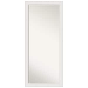 Textured White 29.25 in. W x 65.25 in. H Non-Beveled Coastal Rectangle Framed Full Length Floor Leaner Mirror in White